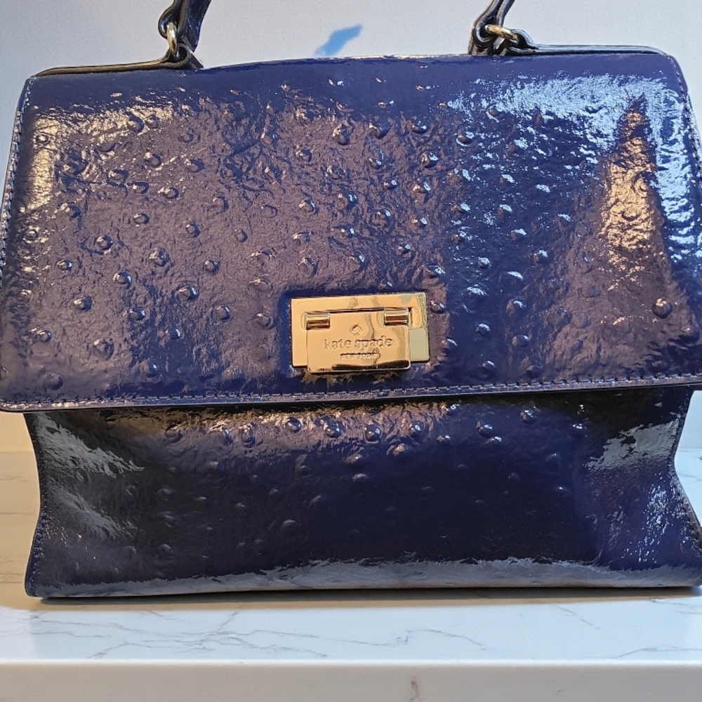 Kate Spade Shiny Navy Satchel